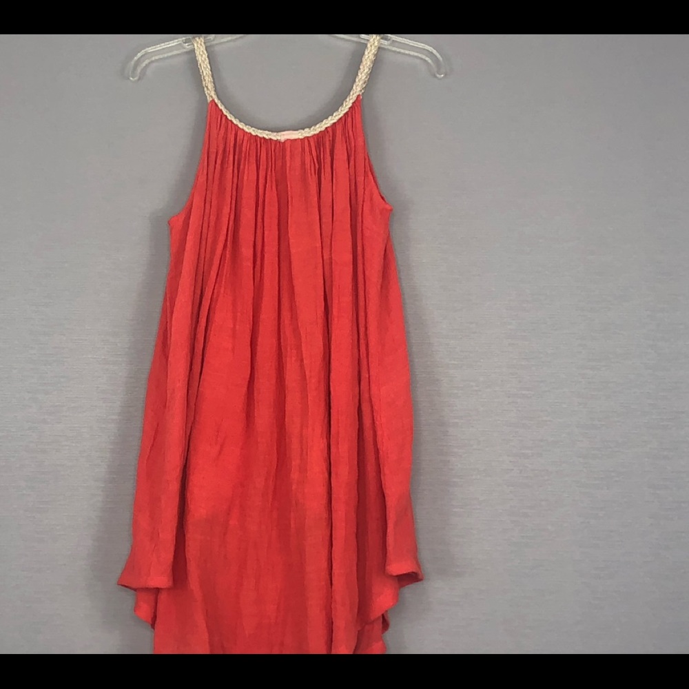 Emma G Coral Dress with Gold Trim SZ S